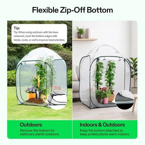 Miniatura 5 de VIVOSUN Invernadero portátil de 39 x 39 x 63 pulgadas, con cubierta de PVC y base desmontable, desplegable y plegable instantáneo, mini invernadero