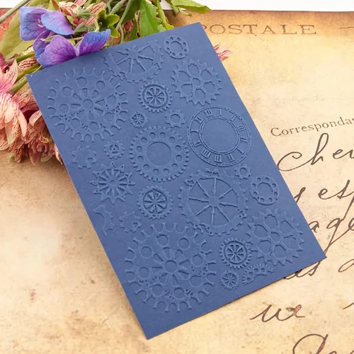 Miniatura 4 de Qoiseys Carpetas de plástico con rueda de engranajes para hacer tarjetas, plantilla de máquina de gofrado, plantilla de papel para manualidades