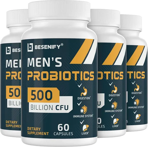 Probióticos para hombres, 500 mil millones de CFU y 12 cepas, probiótico para hombres con cúrcuma, arándano, goji - Probióticos para la salud