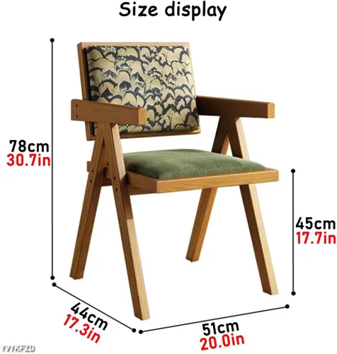 Miniatura 3 de YVYKFZD Juego de sillas de comedor de madera maciza, sillas de cocina sin brazos, silla de comedor tapizada con respaldo, sillón de terciopelo
