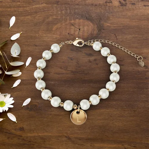 Miniatura 2 de Pulsera de propuesta de niña de flores, delicada pulsera dorada con dije inicial para niña, pulsera con nombre y letra, joyería para niñas, regalo