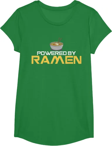 Miniatura 78 de Camiseta de fideos de anime japoneses Powered By Ramen, Negro, S