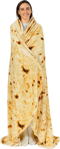 Miniatura 9 de PAVILIA Burritos - Cobija de tortilla de harina gigante para regalo, manta redonda de burrito de doble cara, divertidos regalos de broma