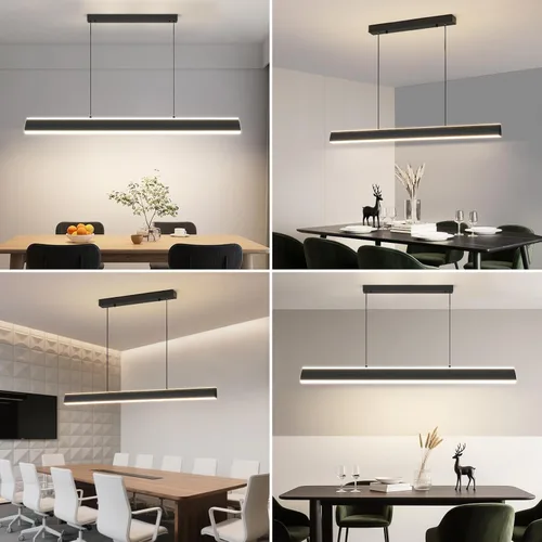 Miniatura 4 de Lámpara de araña moderna, lámpara colgante LED de 39 pulgadas con control remoto de 3000 a 6500 K, temperatura de color ajustable, lámpara