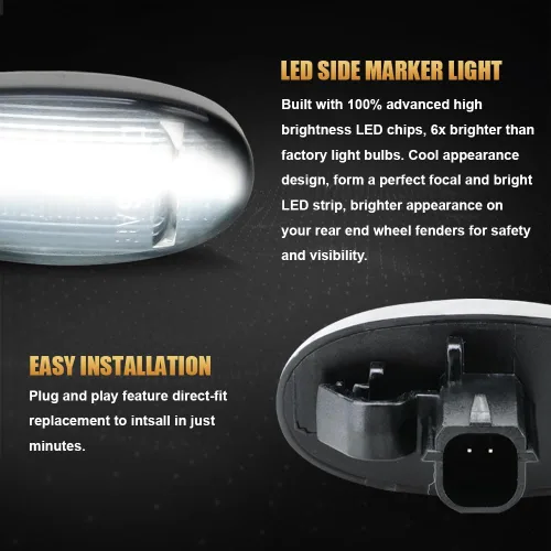 Miniatura 7 de D-Lumina Conjunto de Luces Marcadoras Laterales LED Compatible con Fo-rd F250 F350 F450 F550 Super Duty 2011-2022 Marcadores Laterales de 2011-2022