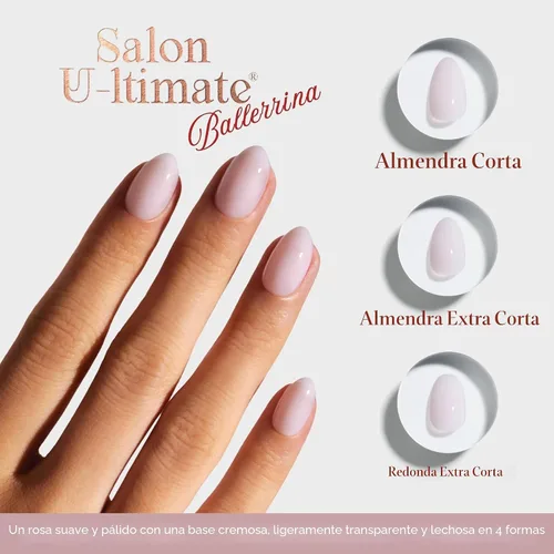 Miniatura 2 de Celebritips Uñas postizas a presión - Salon U-ltimate™ Bailarina, Uñas de almendra extra cortas, reutilizables 16 tamaños - Kit de 32 uñas