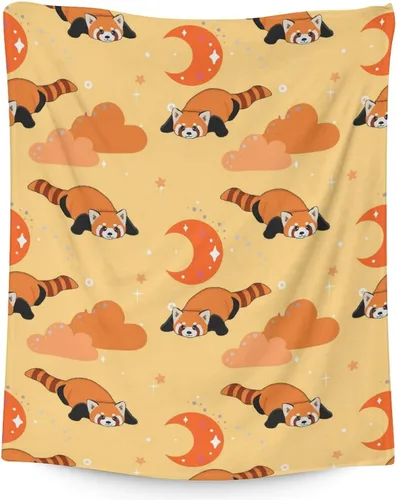 Miniatura 15 de Manta de panda rojo para niños, suave, mullida y acogedora, manta de regazo de 30 x 40 pulgadas para sofá, oficina, mantas cálidas negras para regalo