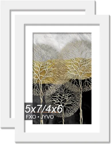 Miniatura 92 de Fxojyvo Marco de Fotos de 4x6, Muestra Foto de 3.5x5 con Paspartú o 4 x 6 Sin Paspartú, Liviano y de Alta Transparencia Marco de 4 por 6 para Pared