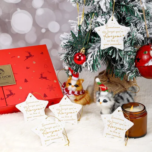 Miniatura 6 de Sieral 10 Piezas Adornos Navideños de Agradecimiento para Compañeros de Trabajo Regalo de Apreciación para Empleados a Granel Adorno Colgante