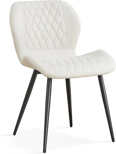 Silla de comedor, cómodas y modernas sillas de comedor con cojines gruesos, sillas laterales de cocina de tela tapizada con patas de metal