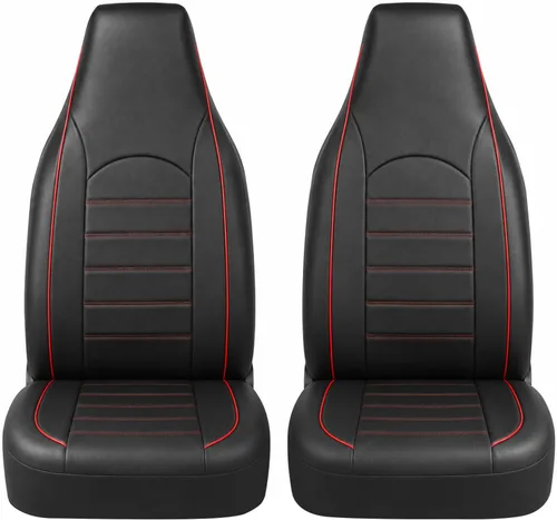 TOYOUN fundas clásicas universales de cuero sintético para asiento delantero de automóvil, fundas de asiento tipo cubo de respaldo alto - Se adaptan