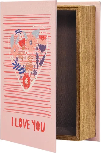 Miniatura 14 de PACOLO Cajas decorativas para libros, cubierta de madera sintética para guardar joyas ocultas, dinero y dinero en efectivo (As de corazones)