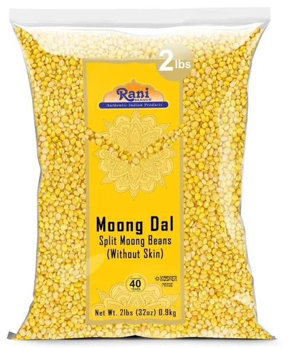 Rani Moong Dal (frijoles mungos divididos sin piel) Lentejas indias 32 onzas (2 libras) 32.03 oz ~ Todo natural | Apto para gluten | Sin OMG |