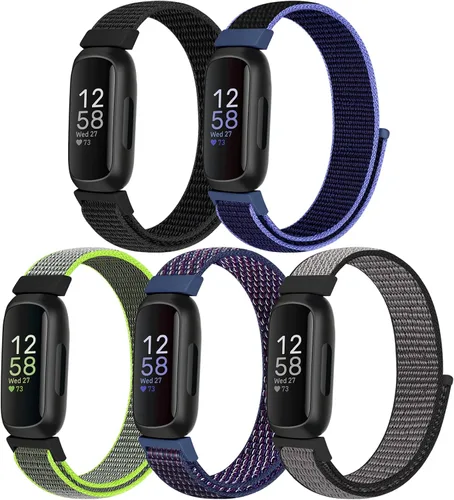 Miniatura 10 de Bcuckood Correa de nailon compatible con Fitbit Inspire 3/2/HR/Fitbit Ace 3/2, correa deportiva de nailon suave, transpirable, ajustable, correa