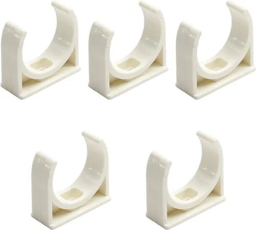 Miniatura 13 de MroMax 20 abrazaderas de PVC para tuberías de agua de 0.787 in/0.79 pulgadas de identificación, hebillas blancas en forma de U, soporte