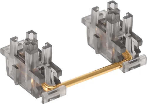 Miniatura 9 de DUROCK - Estabilizador de montaje de placa transparente transparente con cables chapados en oro compatible con estabilizadores de placa Cherry MX
