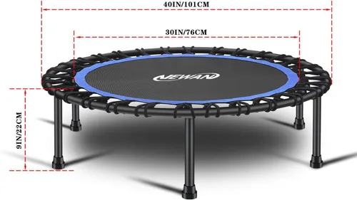 Miniatura 3 de Newan Mini trampolín silencioso de 40 a 48 pulgadas, trampolín de fitness, bungee rebote, entrenamiento cardiovascular, entrenamiento para adultos