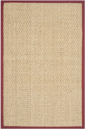 Miniatura 100 de Safavieh Natural Fiber NF114P - Alfombra redonda de hierba marina, tejido de canasta, con borde, de 244 cm, color gris Natural/ gris