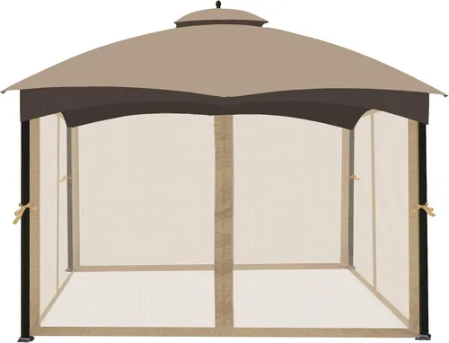 Miniatura 7 de ONTHEWAY Mosquitera de repuesto universal, paredes de malla gruesa de 10 x 10 pies para toldo de cenador (beige, 10 x 10 pies)