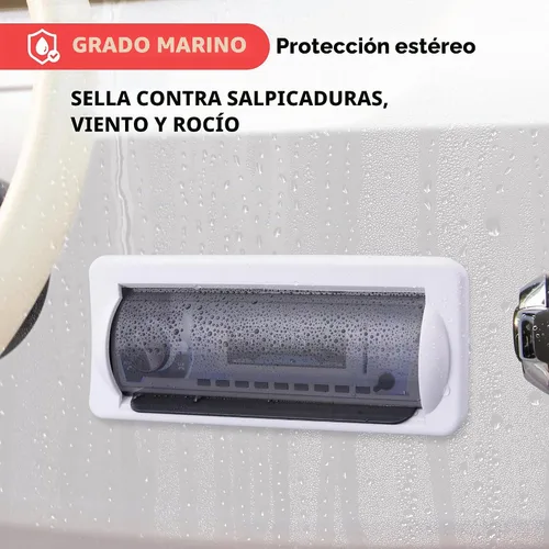 Miniatura 2 de Pyle Pyle PLMRCW2 - Cubierta estéreo marina resistente al agua, protector de radio de barco resistente con puerta abatible y liberación con resorte