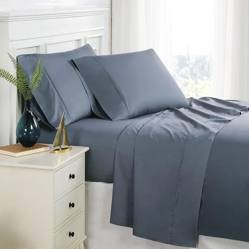 Southshore Fine Living, Inc., Sábanas de Algodón 100% con Bolsillo Profundo, Sábanas de Algodón Satén de 300 Hilos Juego de Cama Tamaño Full, Sábana