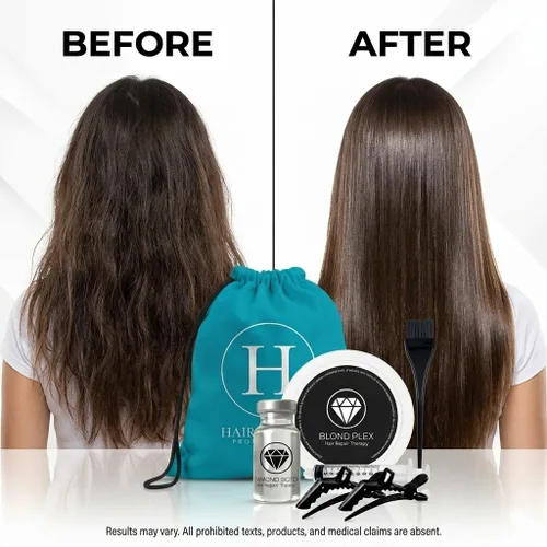 Miniatura 4 de Hair Bar NYC DIY Diamond B0T0X - Kit de tratamiento capilar para el hogar, hidratación profunda y reparación de puntas abiertas, reduce