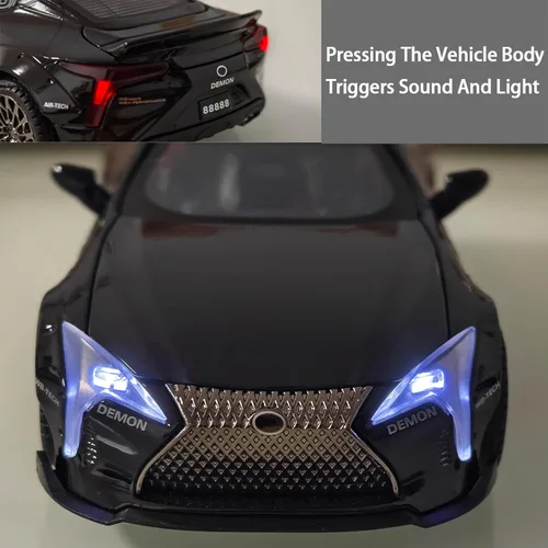 Miniatura 2 de Coche deportivo de juguete 1:32 fundido a troquel con luz y sonido, de metal fundido a presión, modelo de autos coleccionables para niños de 3 años