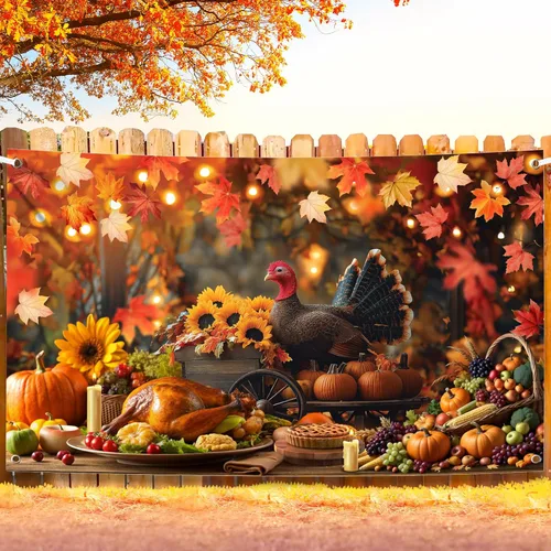 Miniatura 9 de KatchOn, Cartel de Feliz Acción de Gracias – XL, 72 x 44 pulgadas Fondo de decoración de feliz Acción de Gracias para decoraciones de cosecha
