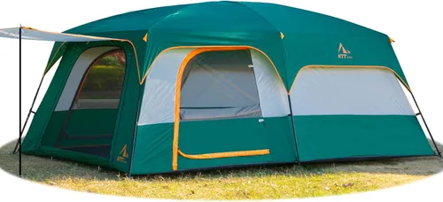 Miniatura 13 de KTT Extra Large Tent 8-10-12-14 Person(A),Family Cabin Tents,2 Rooms,3 Doors and 3 Windows with Mesh,Straight Wall,Waterproof,Double Layer,Big Tent