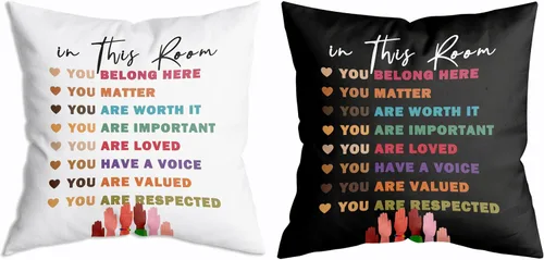 Miniatura 5 de Funda de Almohada Suave para Decoración con Citas Inspiradoras "Eres Valiente Suficiente Amado", Funda de Almohada y Cojín para Sofá, Sofá Cama