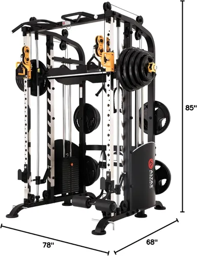 Miniatura 9 de Altas Strength M810 Smith Machine 1000 lbs Capacidad 2000 lbs Cables Luz Comercial Hogar Gimnasio Entrenamiento de Fuerza Jaulas de Potencia
