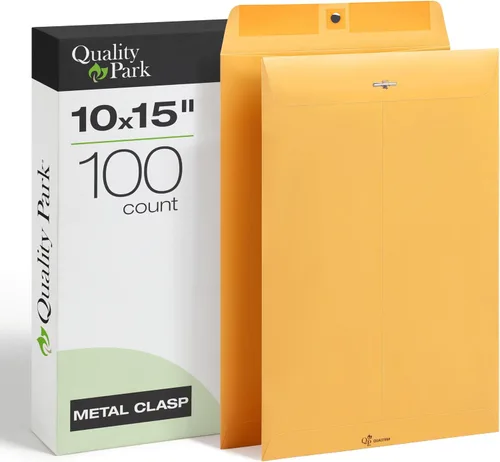 Miniatura 11 de Quality Park 6 x 9 Sobres con cierre, cierres con broche y engomados para almacenar o enviar por correo, papel kraft de 28 lb, 100 por caja