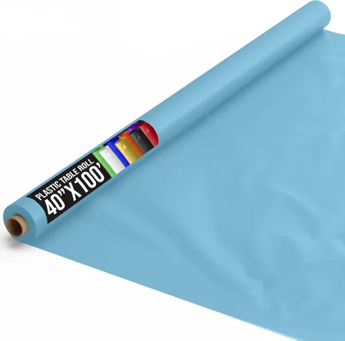 Miniatura 122 de Exquisito rollo de mantel de mesa de plástico aqua de Party Solids 4 piezas 40" X 300' Rollo de mantel de mesa de plástico - Rollos de mantel