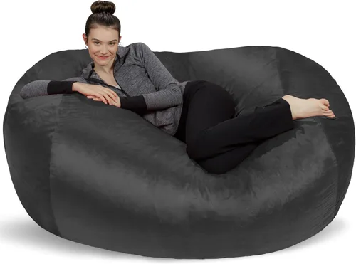 Miniatura 8 de Puf grande de 6 pies Sofa Sack Bean Bags, Microfibra, Aqua Marine