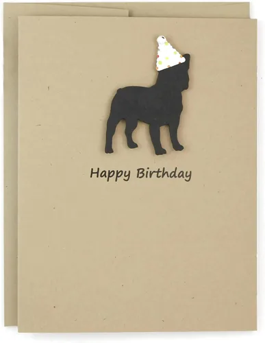 Miniatura 10 de Tarjeta de cumpleaños de pastor australiano negro Tarjeta de felicitación para mascotas con tema de perro australiano negro Sombrero de fiesta