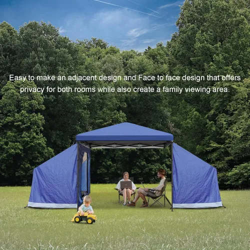 Miniatura 2 de KAMPKEEPER Side Tent,1/2 Person Camping Tent for 10' x 10' Pop Up Canopy, Easy Set Up Gazebo,Compatible with 10' Wide Canopy Tent 2-Azul marino