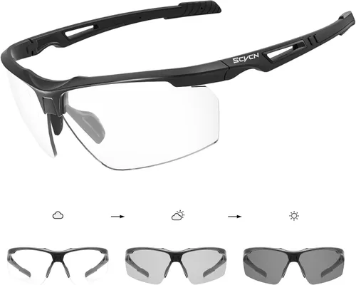 SCVCN Gafas de sol deportivas fotocromáticas para ciclismo, gafas transparentes para hombres y mujeres, protección UV400, MTB BMX, pesca, correr,