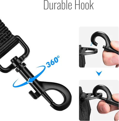 Miniatura 4 de TUG Correa de perro resistente de 5 pies con asa de tráfico acolchada para perros de raza grande y mediana (negro)