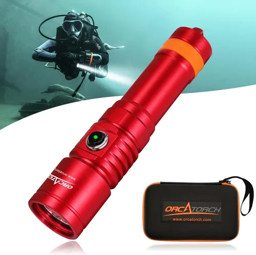 Miniatura 9 de ORCATORCH D710 Luz de Buceo, Linterna Subacuática Super Brillante de 3000 Lúmenes con Haz Estrecho de 6 Grados, Antorcha de Buceo Nocturna Negro