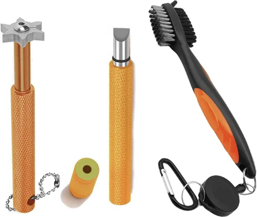 Miniatura 10 de VIPMOON Golf Club Cleaner Kit, 2 Pcs Groove Sharpener Regrooving Tool and 1 Pcs Retractable Club Cleaner Brush, Portable Groove Sharpener Tool for