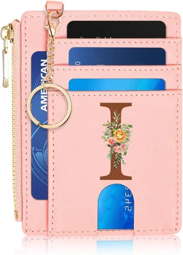 Miniatura 28 de Tarjetero para mujer minimalista y delgado con bolsillo frontal, bloqueo RFID, cartera compacta con ventana para identificación y bolsillo