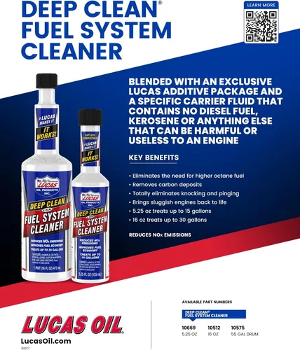 Miniatura 2 de Lucas Oil 10512-12PK Limpiador de sistema de combustible de limpieza profunda - 16 onzas, (caja de 12)