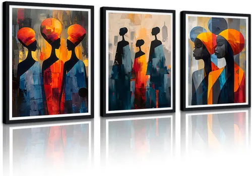 Miniatura 98 de MAMAGO Lienzo decorativo para pared, pintura de belleza dorada y negra, fotos de mujeres africanas, hermosos pósteres de mujer negra, impresiones