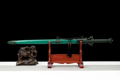 Miniatura 7 de Espada de Hamon de Espada china recta de acero al manganeso del dragón (dragón verde)