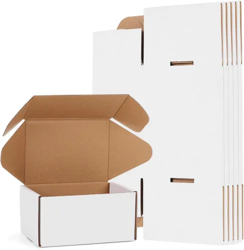 Miniatura 19 de EXYGLO Paquete de 40 cajas de envío de 6 x 4 x 3 pulgadas, cajas de cartón corrugado negras para embalaje de pequeñas empresas, mudanza, envío