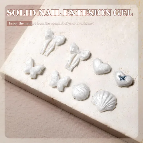 Miniatura 6 de RARJSM Gel de escultura 3D blanco perla para arte de uñas, gel sólido lechoso nacarado no pegajoso, construcción esculpida, tallado, extensión