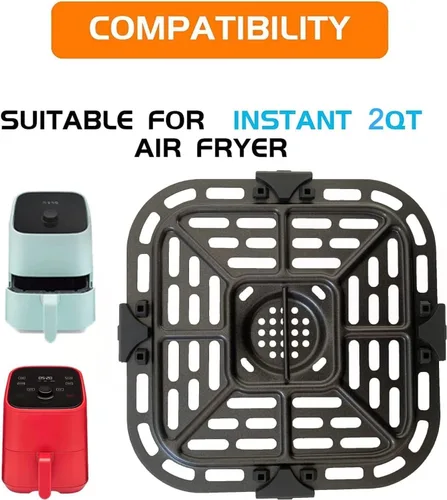 Miniatura 2 de Bandeja de freidora de aire de 2 cuartos para freidora de aire instantáneas Vortex, revestimiento antiadherente de doble capa mejorada, freidora