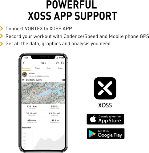 Miniatura 7 de XOSS Vortex - Sensor de cadencia/velocidad ANT+/Bluetooth 4.0, para exteriores/interiores, inalámbrico, IPX7, modos duales, para bicicleta, sensor