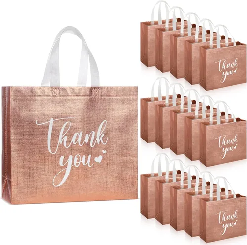 Miniatura 15 de Sweetude 30 Bolsas de Regalo de Agradecimiento con Asas a Granel Bolsa de Dulces Reutilizable No Tejida Plegable Bolso de Mano para Regalos