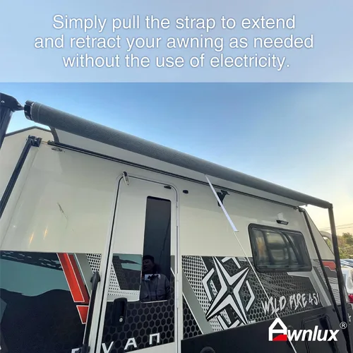 Miniatura 4 de Awnlux Juego completo de toldos retráctiles modulares manuales blancos para RV, quinta rueda, remolques de viaje, transportadores de juguetes